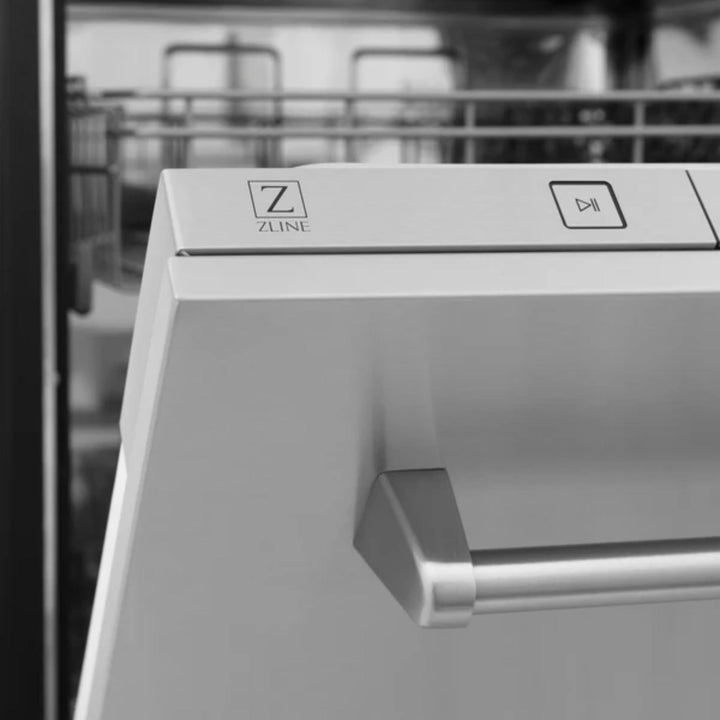 ZLINE 24-Inch Top Control Built-In Dishwasher with Stainless Steel Panel &amp; Tub in Multi Color With Traditional Style Handle