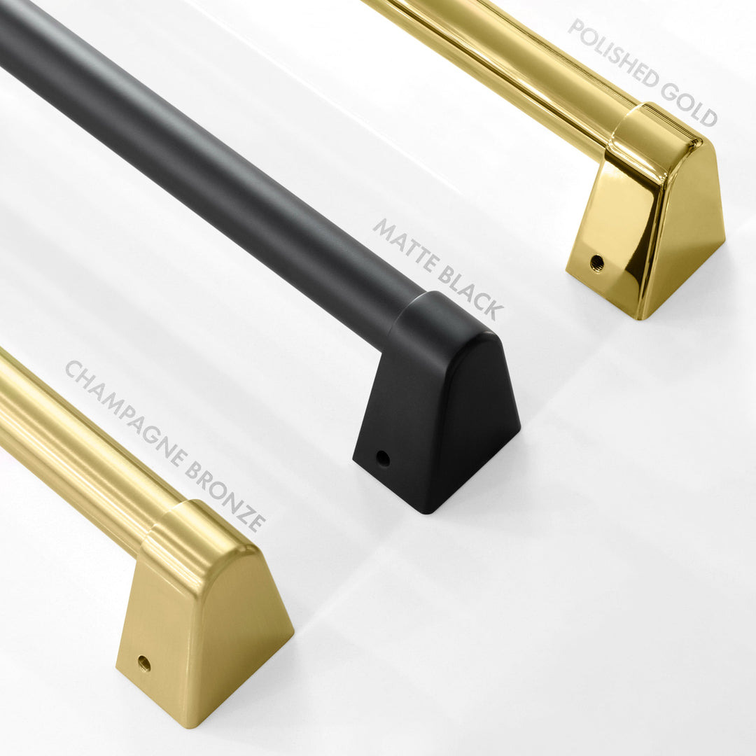 ZLINE 48" Black Stainless Steel Range Hood with Champagne Bronze Handle