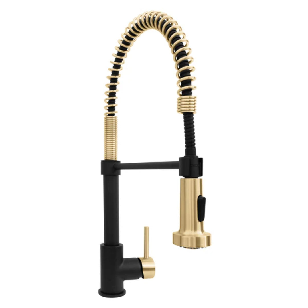 ZLINE Autograph Edition Apollo Pull-Down Kitchen Faucet in Matte Black &amp; Champagne Bronze