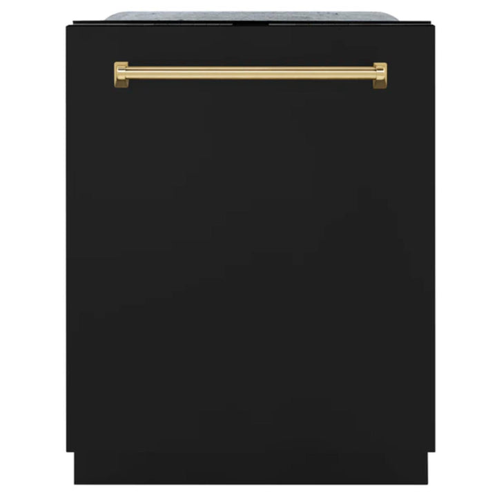 ZLINE Autograph Edition 24" Monument Series 3rd Rack Top Touch Control Tall Tub Black Matte Dishwasher.