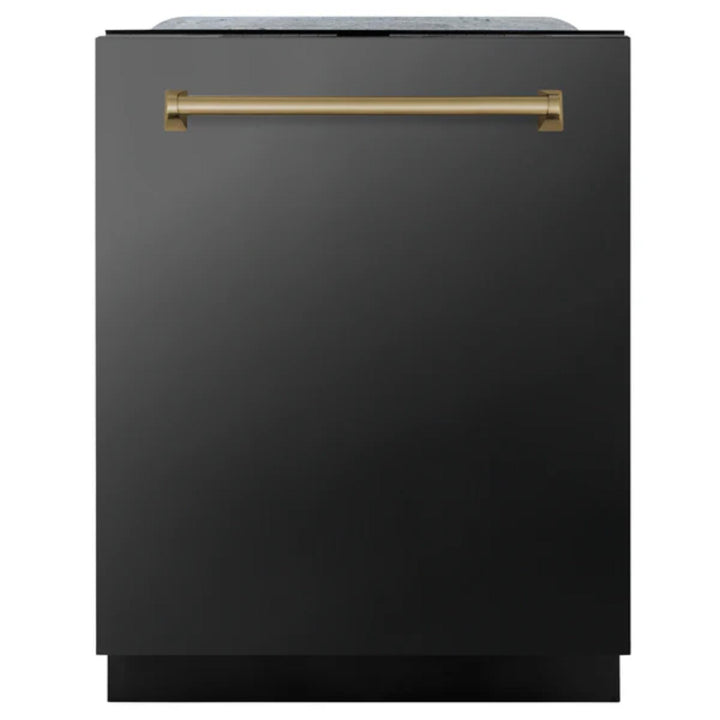 ZLINE Autograph Edition 24" Monument Series 3rd Rack Top Touch Control Tall Tub Black Stainless Steel Dishwasher