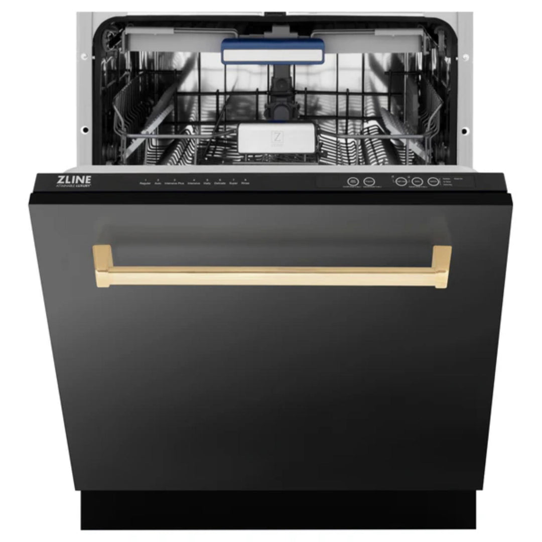 ZLINE Autograph Edition 24" Tallac Series 3rd Rack Black Stainless Steel Built-In Tall Tub Dishwasher