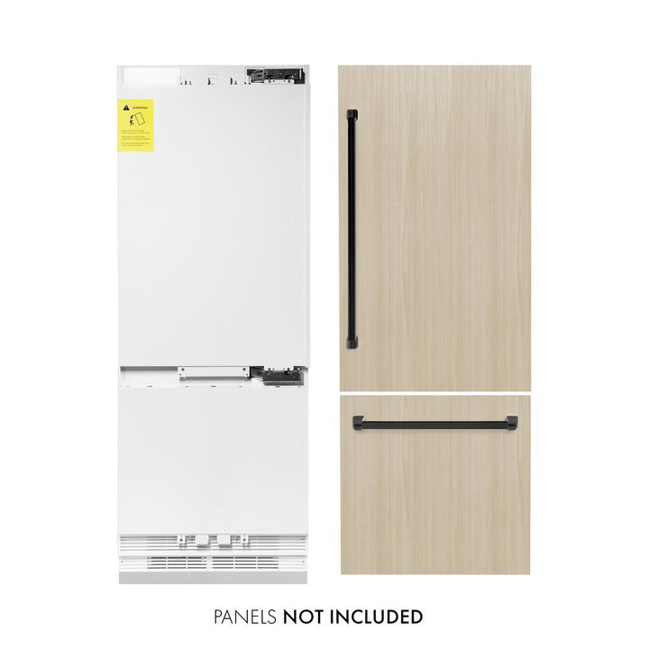 ZLINE 30 in. 16.1 cu. ft. Panel Ready Built-In Bottom Freezer Refrigerator with Water Dispenser and Ice Maker
