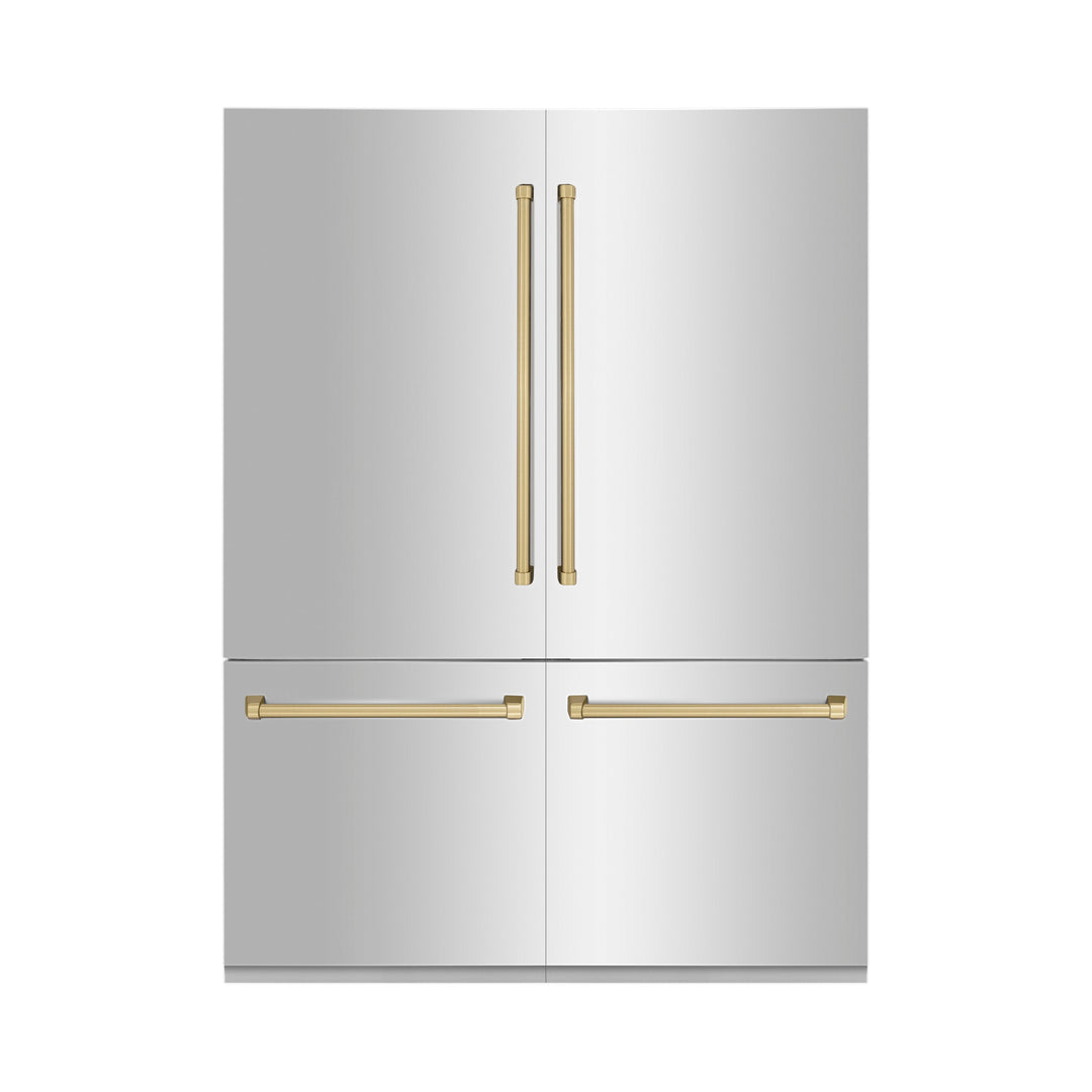 ZLINE Autograph 60" 32.2 cu. ft. Refrigerator with Internal Water and Ice Dispenser in Stainless Steel and Bronze Accents