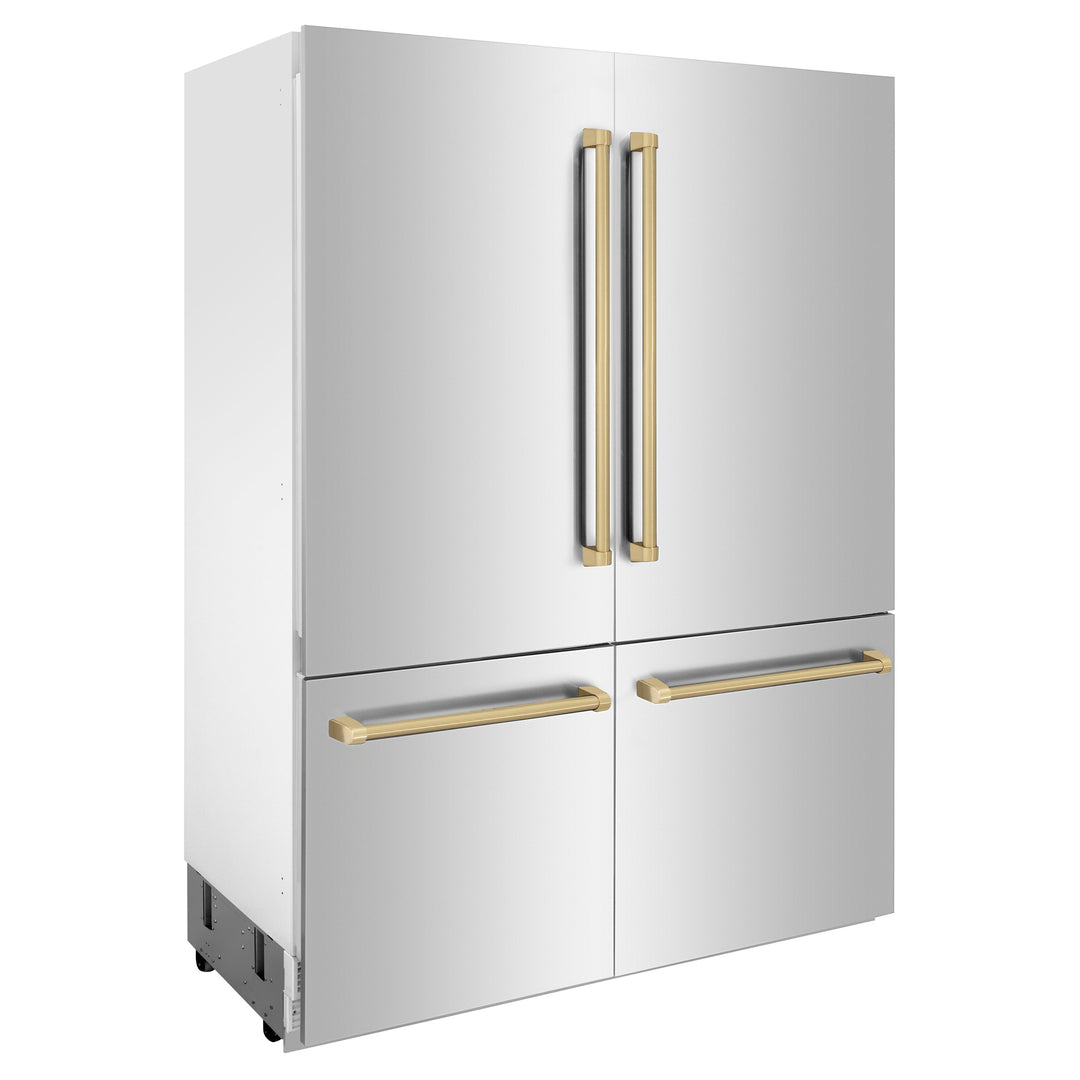 ZLINE Autograph 60" 32.2 cu. ft. Refrigerator with Internal Water and Ice Dispenser in Stainless Steel and Bronze Accents