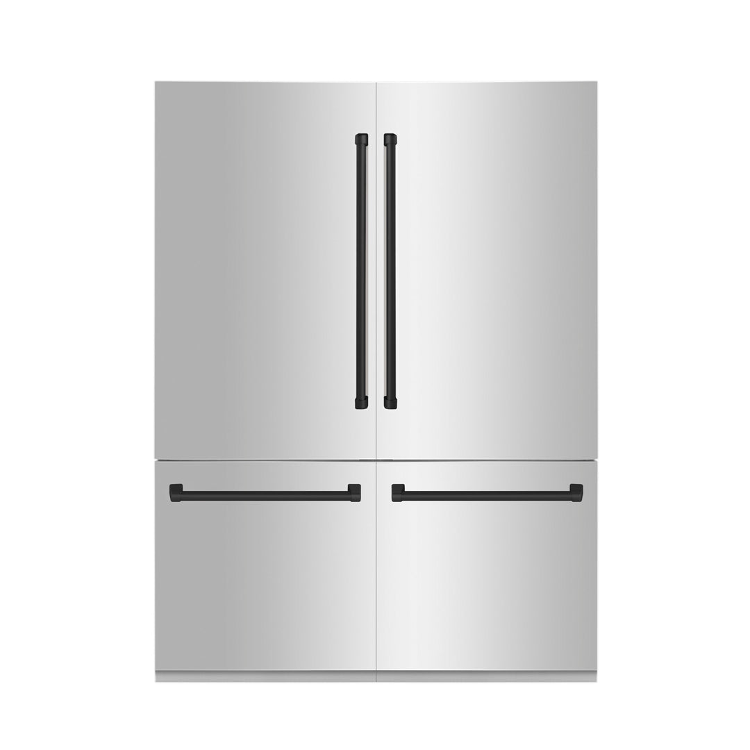 ZLINE Autograph 60" Built-In Refrigerator with Internal Water and Ice Dispenser, Matte Black Accents