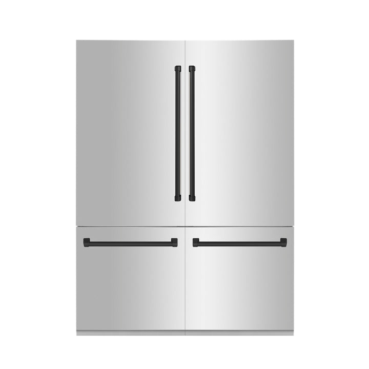 ZLINE Autograph 60" Built-In Refrigerator with Internal Water and Ice Dispenser, Matte Black Accents