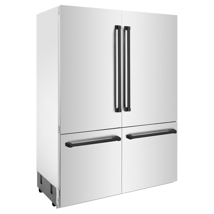 ZLINE Autograph 60" Built-In Refrigerator with Internal Water and Ice Dispenser, Matte Black Accents