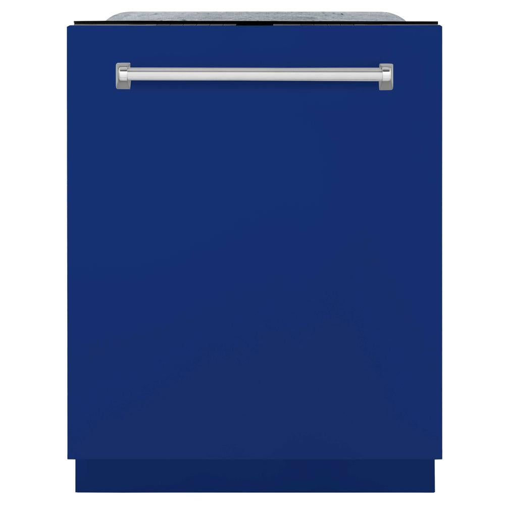 ZLINE 24 in. Monument Series 3rd Rack Top Touch Control Dishwasher with Blue Matte Panel, 45dBa (DWMT-24-BM)