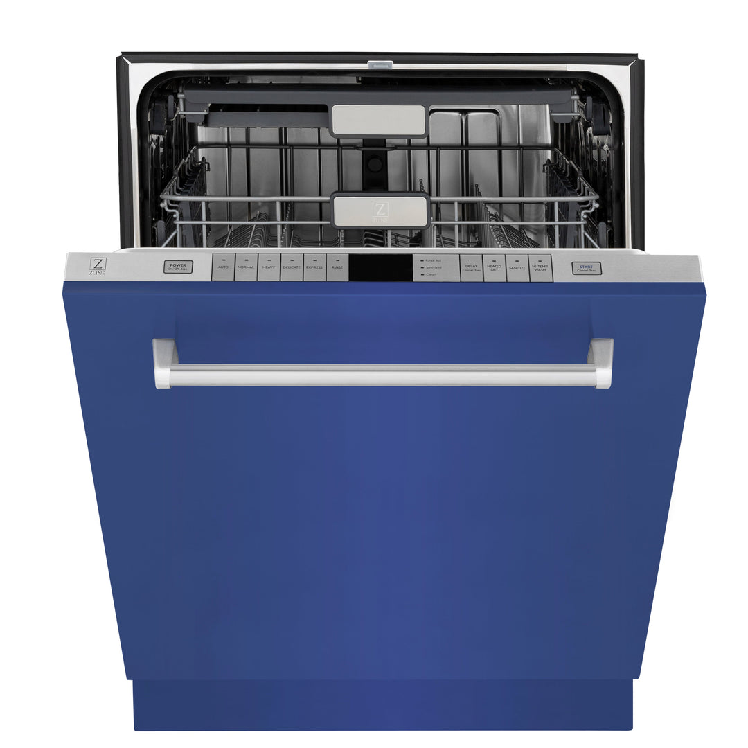 ZLINE 24 In. Monument Series 3rd Rack Top Touch Control Dishwasher in Blue Matte, 45dBa, DWMT-BM-24