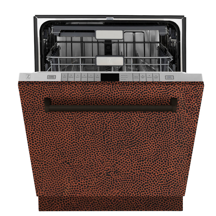 ZLINE 24 In. Monument Series Top Touch Control Dishwasher in Hand Hammered Copper, 45dBa, DWMT-HH-24