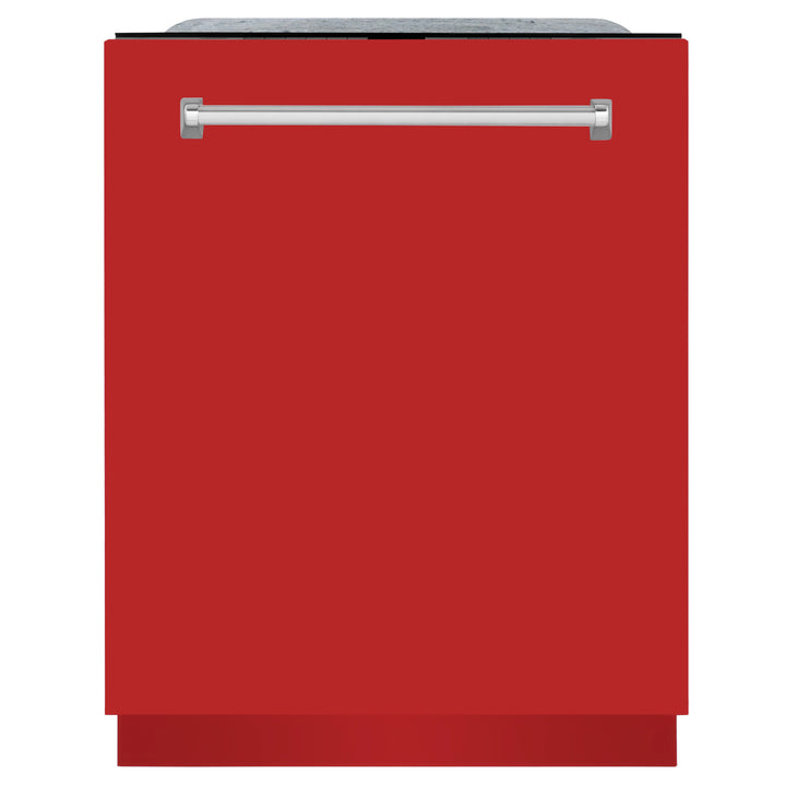 ZLINE 24 In. Monument Series 3rd Rack Top Touch Control Dishwasher in Red Matte, 45dBa, DWMT-RM-24