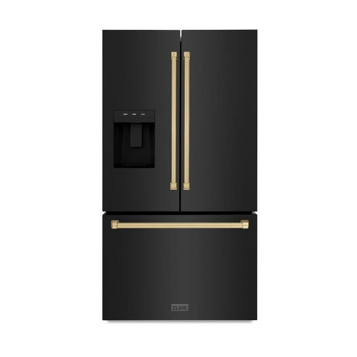 ZLINE 36 in. 28.9 cu. ft. Standard - Depth French Door External Water Dispenser Refrigerator with Dual Ice Maker in Fingerprint - Resistant Stainless Steel