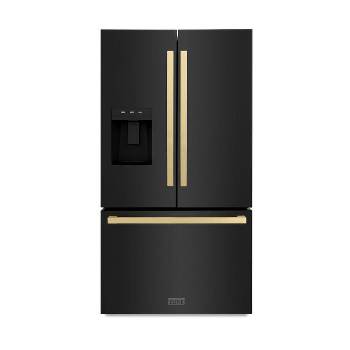 ZLINE 36 in. 28.9 cu. ft. Standard - Depth French Door External Water Dispenser Refrigerator with Dual Ice Maker in Fingerprint - Resistant Stainless Steel