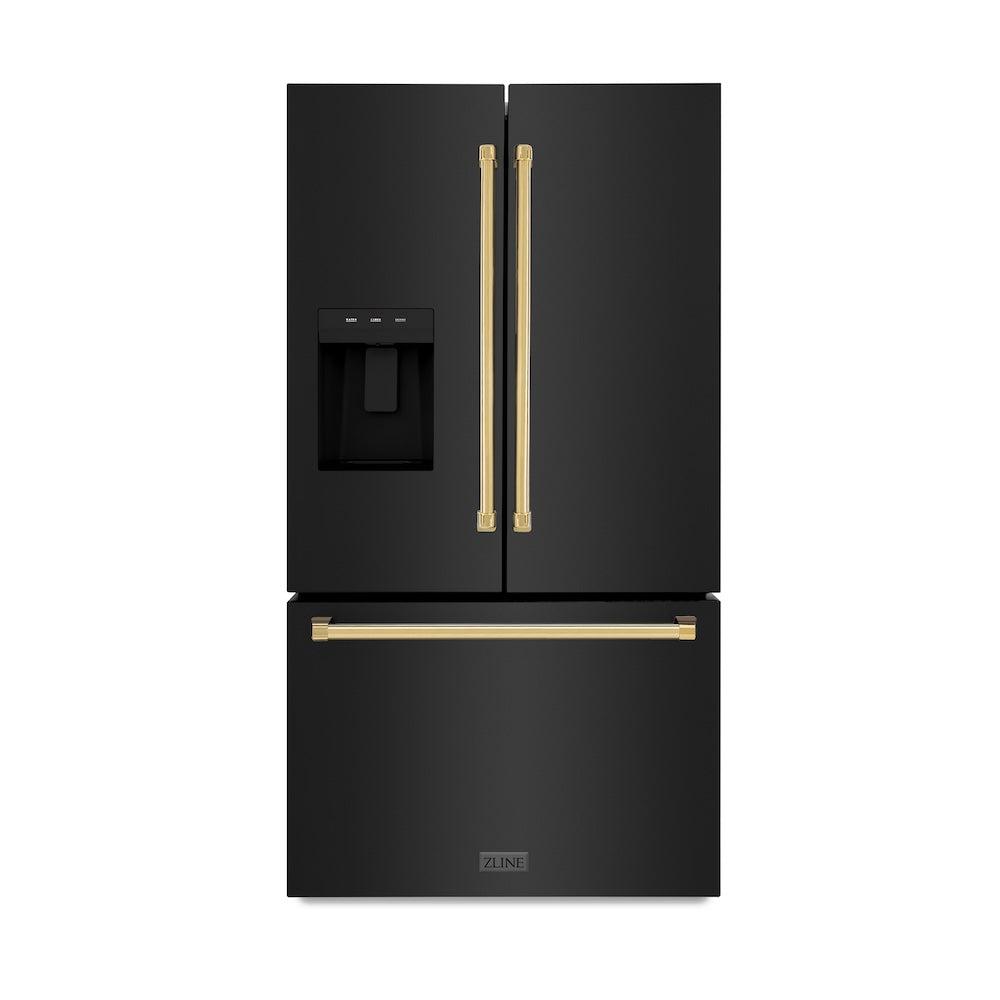 ZLINE 36 in. 28.9 cu. ft. Standard - Depth French Door External Water Dispenser Refrigerator with Dual Ice Maker in Fingerprint - Resistant Stainless Steel