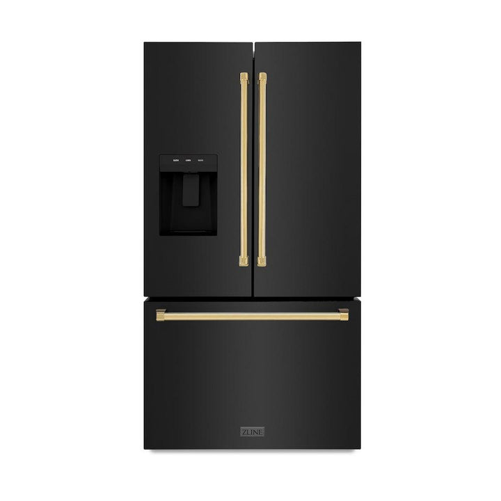 ZLINE 36 in. 28.9 cu. ft. Standard - Depth French Door External Water Dispenser Refrigerator with Dual Ice Maker in Fingerprint - Resistant Stainless Steel