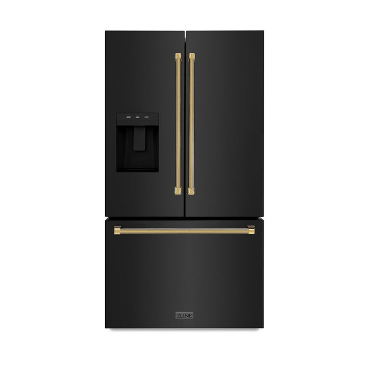 ZLINE 36 in. 28.9 cu. ft. Standard - Depth French Door External Water Dispenser Refrigerator with Dual Ice Maker in Fingerprint - Resistant Stainless Steel