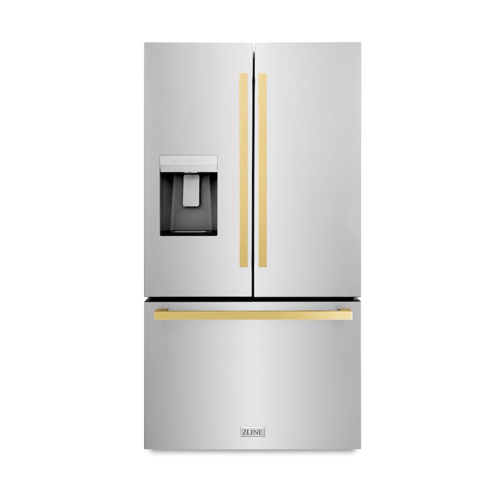 ZLINE 36 in. 28.9 cu. ft. Standard - Depth French Door External Water Dispenser Refrigerator with Dual Ice Maker in Fingerprint - Resistant Stainless Steel