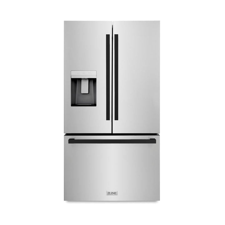 ZLINE 36 in. 28.9 cu. ft. Standard - Depth French Door External Water Dispenser Refrigerator with Dual Ice Maker in Fingerprint - Resistant Stainless Steel