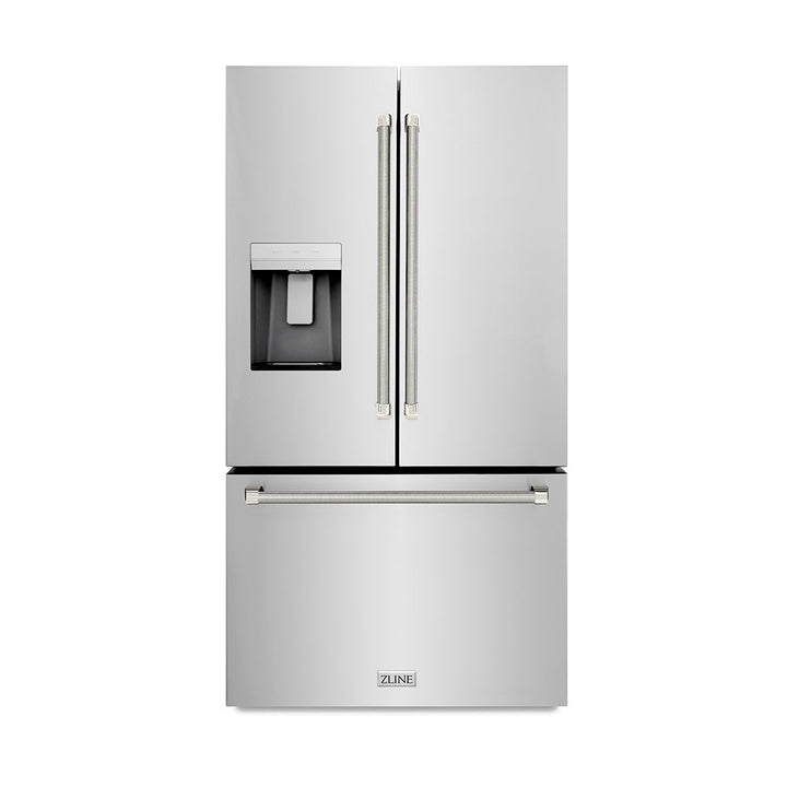 ZLINE 36 in. 28.9 cu. ft. Standard - Depth French Door External Water Dispenser Refrigerator with Dual Ice Maker in Fingerprint - Resistant Stainless Steel