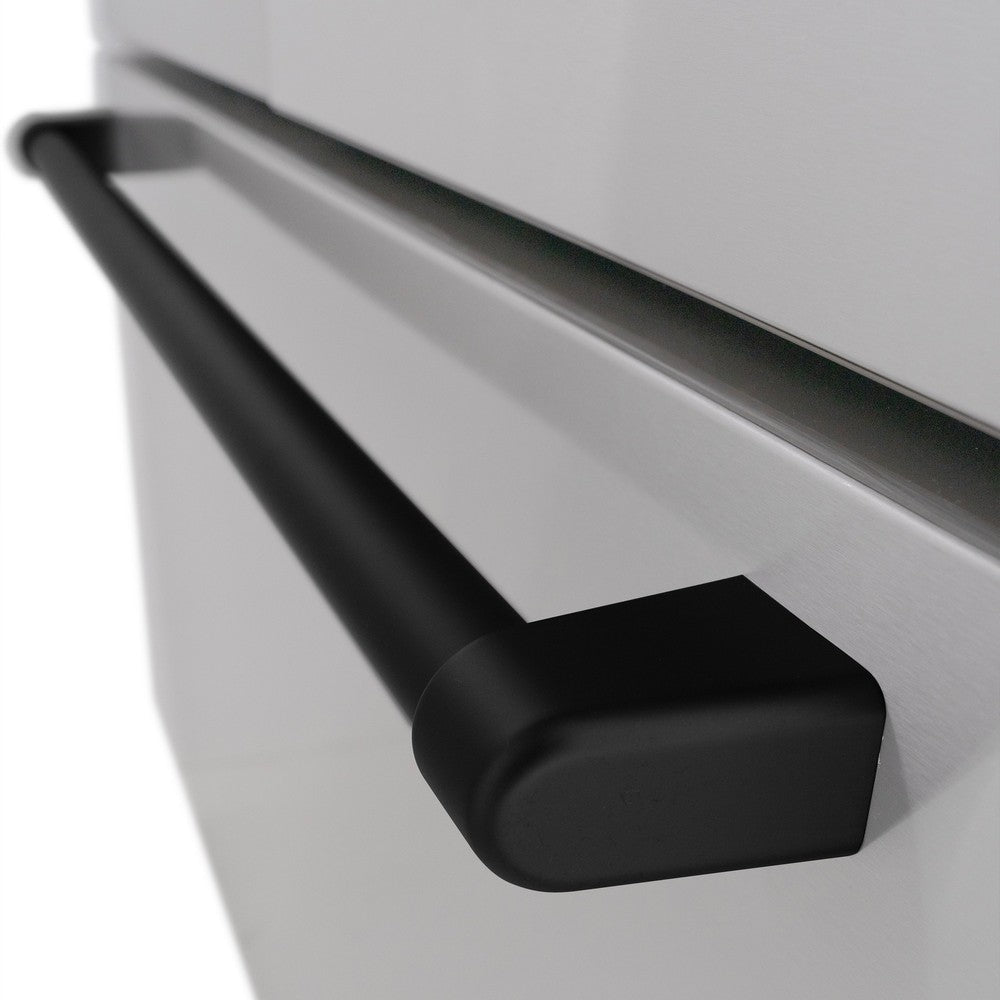ZLINE Autograph Edition 36 in. 28.9 cu. ft. Standard-Depth French Door External Water Dispenser Refrigerator with Dual Ice Maker in Fingerprint-Resistant Stainless Steel and Matte Black Traditional Handles (RSMZ-W-36-MB)