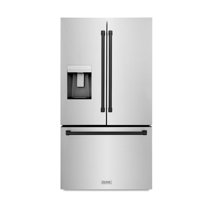 ZLINE 36 in. 28.9 cu. ft. Standard - Depth French Door External Water Dispenser Refrigerator with Dual Ice Maker in Fingerprint - Resistant Stainless Steel