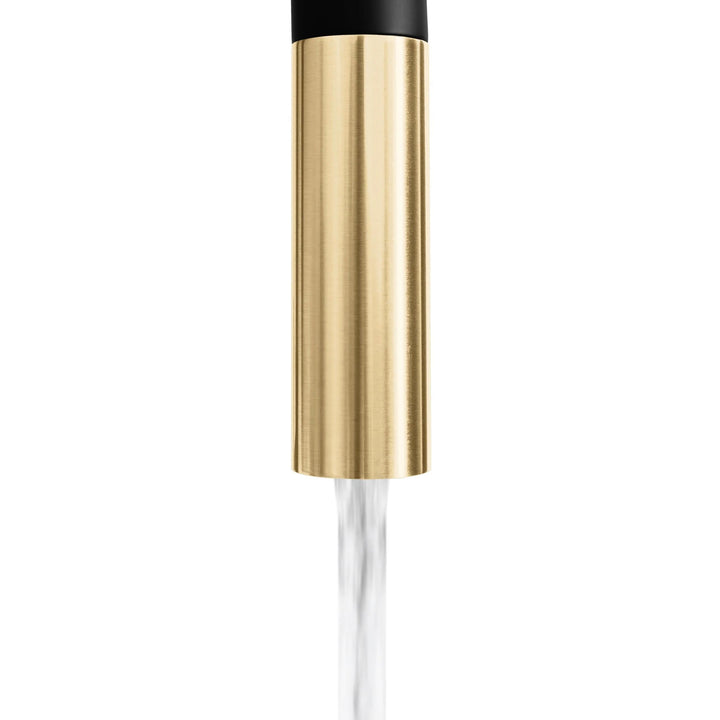 ZLINE Autograph Edition Gemini Pull-Down Single Handle Kitchen Faucet in Matte Black and Champagne Bronze