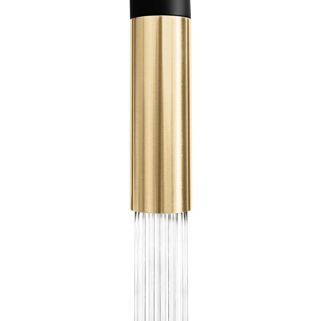 ZLINE Autograph Edition Gemini Pull-Down Single Handle Kitchen Faucet in Matte Black and Champagne Bronze