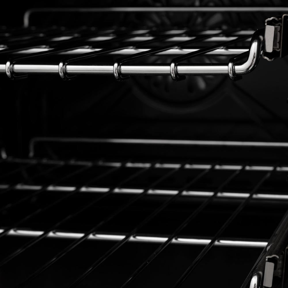 ZLINE Autograph Edition 48 in. 6.0 cu. ft. Legacy Dual Fuel Range with 7 Burner Gas Cooktop and 2 Electric Ovens in Satin Stainless Steel and Matte Black Accents (RASZ-SN-48-MB)