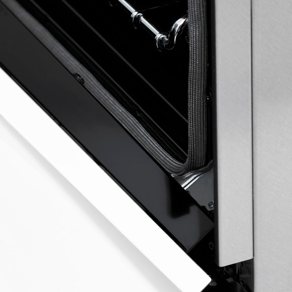 ZLINE Autograph Edition 48 in. 6.0 cu. ft. Legacy Dual Fuel Range with 7 Burner Gas Cooktop and 2 Electric Ovens in Satin Stainless Steel with White Matte Doors and Champagne Bronze Accents (RASZ-WM-48-CB)