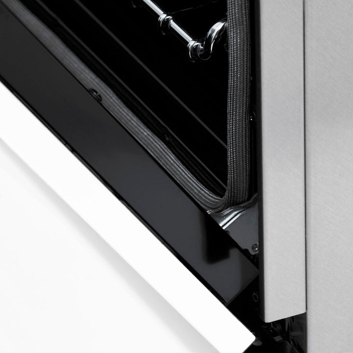 ZLINE Autograph Edition 48 in. 6.0 cu. ft. Legacy Dual Fuel Range with 7 Burner Gas Cooktop and 2 Electric Ovens in Satin Stainless Steel with White Matte Doors and Matte Black Accents (RASZ-WM-48-MB)