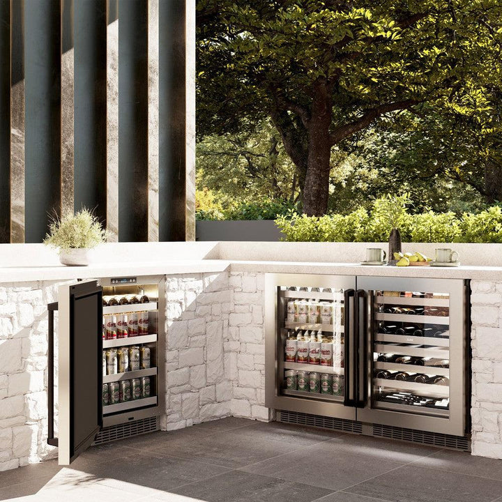 ZLINE Autograph Edition 24 in. Touchstone Dual Zone 44 Bottle Wine Cooler With Stainless Steel Glass Door And Matte Black Handle (RWDOZ-GS-24-MB)