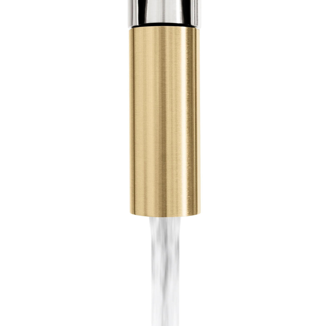 ZLINE Autograph Edition Sierra Pull-Down Spring Single Handle Kitchen Faucet in Brushed Nickel and Champagne Bronze