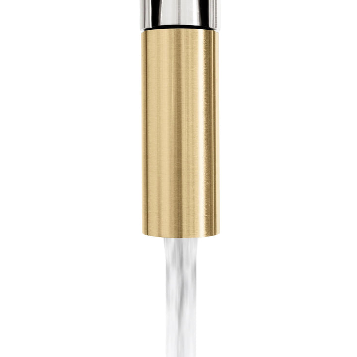 ZLINE Autograph Edition Sierra Pull-Down Spring Single Handle Kitchen Faucet in Brushed Nickel and Champagne Bronze