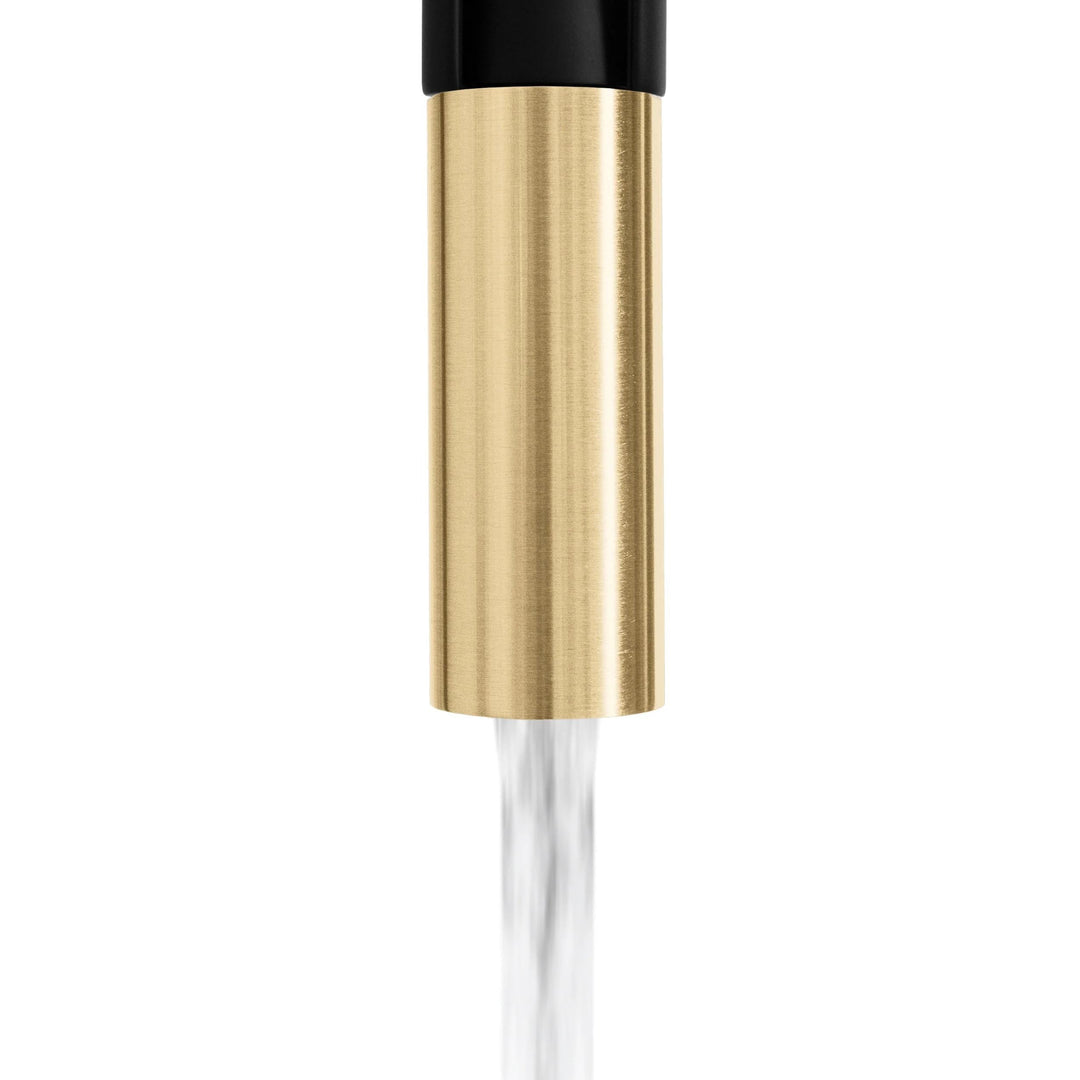 ZLINE Autograph Edition Sierra Pull-Down Spring Single Handle Kitchen Faucet in Matte Black and Champagne Bronze