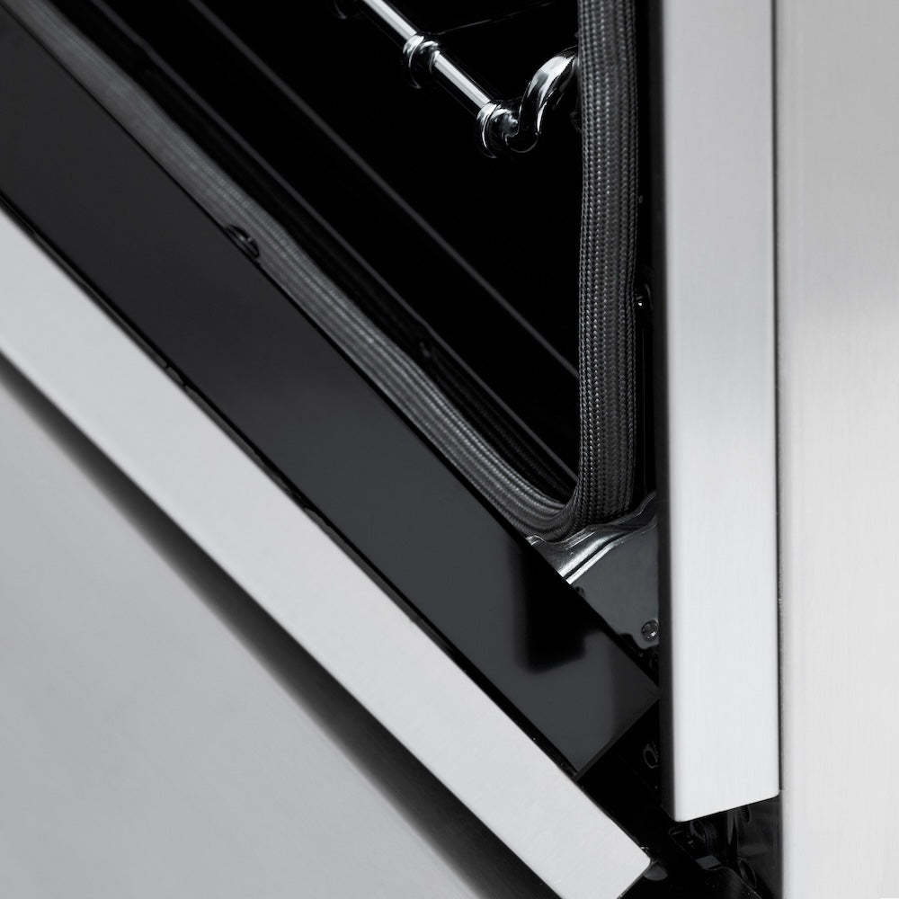 ZLINE Autograph Edition 24 in. 2.8 cu. ft. Legacy Dual Fuel Range with 4 Burner Gas Cooktop and Electric Convection Oven in Stainless Steel and Polished Gold Accents, Open Box-Excellent Condition