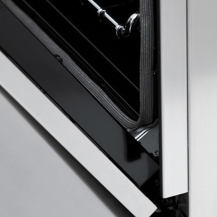 ZLINE Autograph Edition 24 in. 2.8 cu. ft. Legacy Dual Fuel Range with 4 Burner Gas Cooktop and Electric Convection Oven in Stainless Steel and Polished Gold Accents, Open Box-Excellent Condition