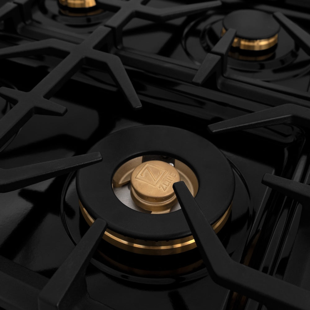 ZLINE Autograph Edition 24 in. 2.8 cu. ft. Legacy Dual Fuel Range with 4 Burner Gas Cooktop and Electric Convection Oven in Stainless Steel with White Matte Door and Polished Gold Accents, Open Box-Excellent Condition