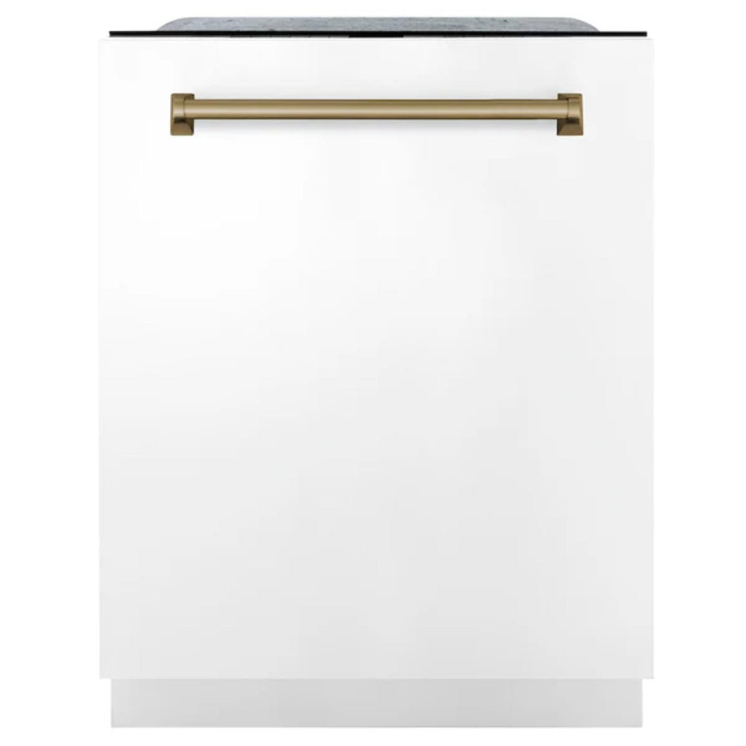 ZLINE Autograph Edition 24" Monument Series 3rd Rack Top Touch Control Tall Tub White Matte Dishwasher