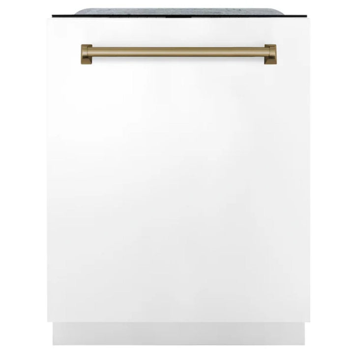 ZLINE Autograph Edition 24" Monument Series 3rd Rack Top Touch Control Tall Tub White Matte Dishwasher