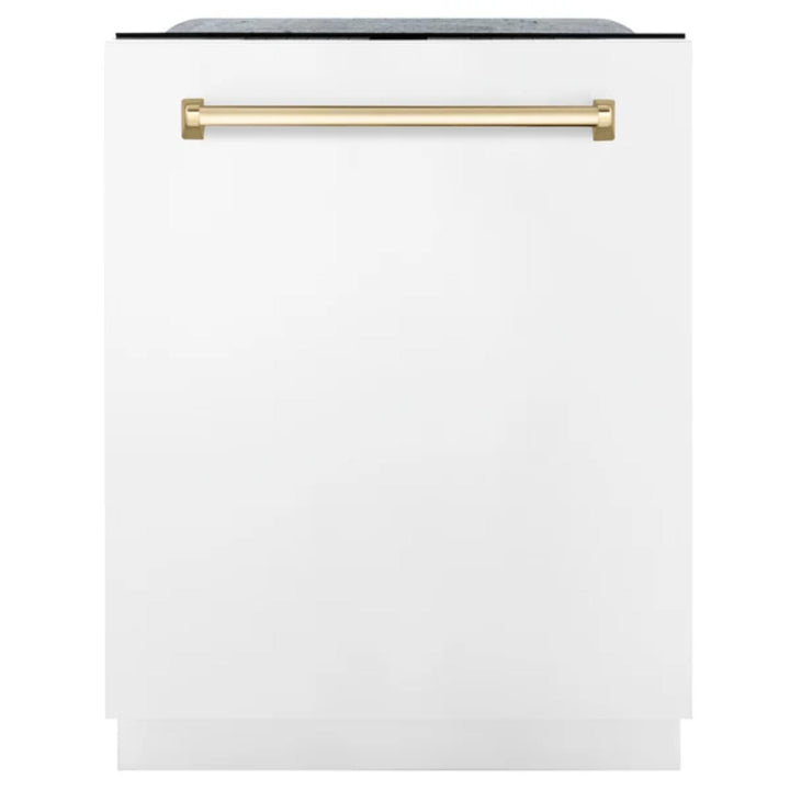 ZLINE Autograph Edition 24" Monument Series 3rd Rack Top Touch Control Tall Tub White Matte Dishwasher