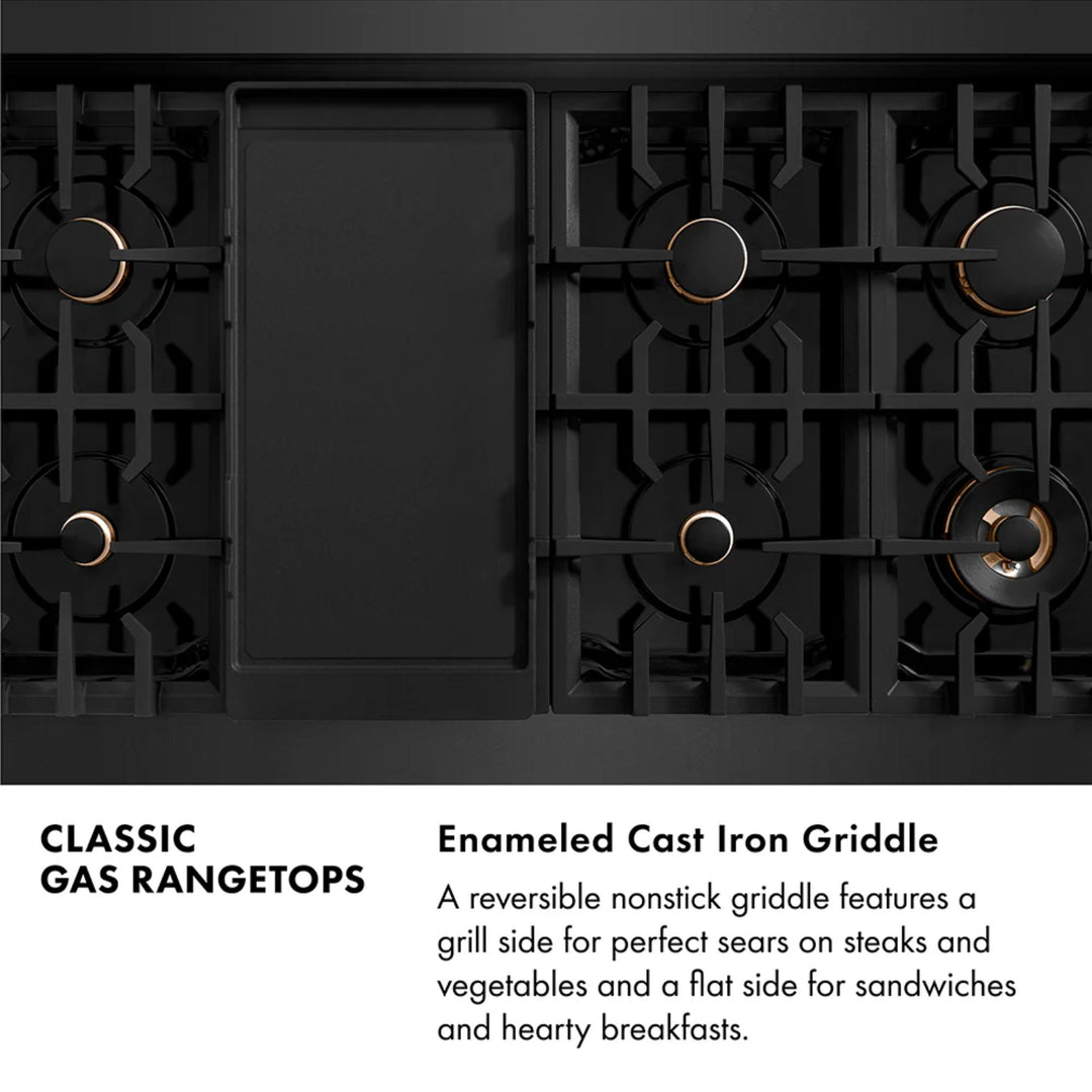 ZLINE Autograph Edition Legacy Gas Rangetops – Black Stainless with Champagne Bronze Accents – 30", 36", &amp; 48"
