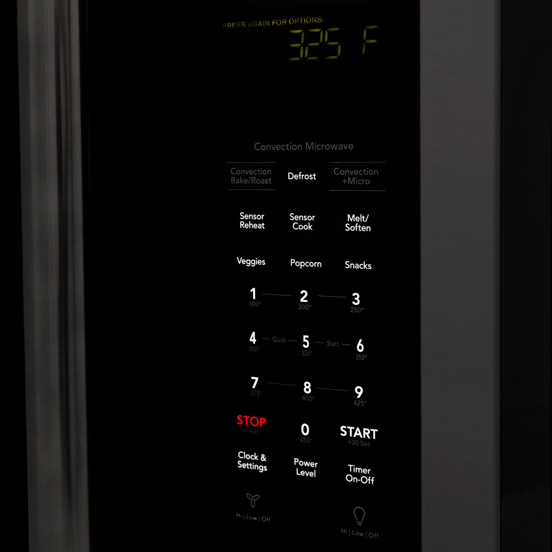 ZLINE 30 in. 1.5 cu. ft. Over-The-Range Convection Microwave Oven in Black Stainless Steel with Modern Handle and Sensor Cooking, Open Box-Excellent Condition