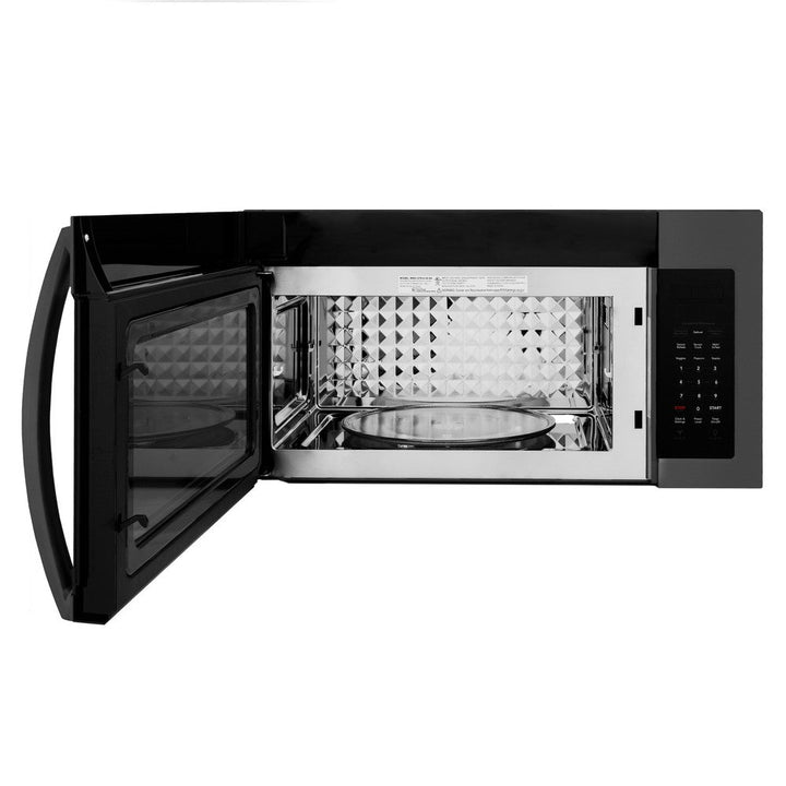 ZLINE Kitchen Package with 30 in. Black Stainless Steel Rangetop, 30 in. Over The Range Microwave with Modern Handle and Double Wall Oven (3KP-RTBOTR30-AWD)