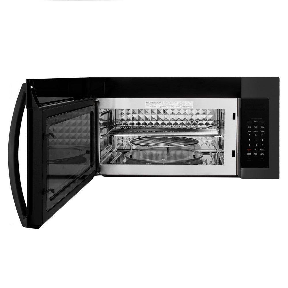 ZLINE Kitchen Package with 30 in. Black Stainless Steel Rangetop, 30 in. Over The Range Microwave with Modern Handle and Double Wall Oven (3KP-RTBOTR30-AWD)