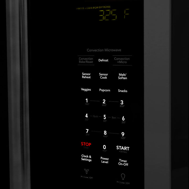 ZLINE 30 in. 1.5 cu. ft. Over-The-Range Convection Microwave Oven in Black Stainless Steel with Traditional Handle and Sensor Cooking, Open Box-Excellent Condition