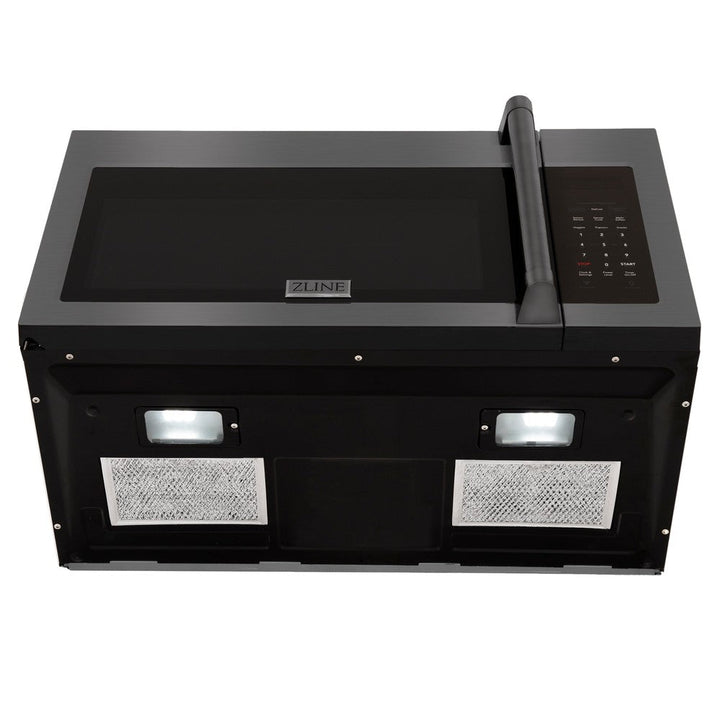 ZLINE 30 in. Black Stainless Steel Over the Range Convection Microwave Oven with Traditional Handle (MWO-OTR-H-BS)