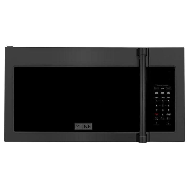ZLINE 30 in. 1.5 cu. ft. Over-The-Range Convection Microwave Oven in Black Stainless Steel with Traditional Handle and Sensor Cooking, Open Box-Excellent Condition