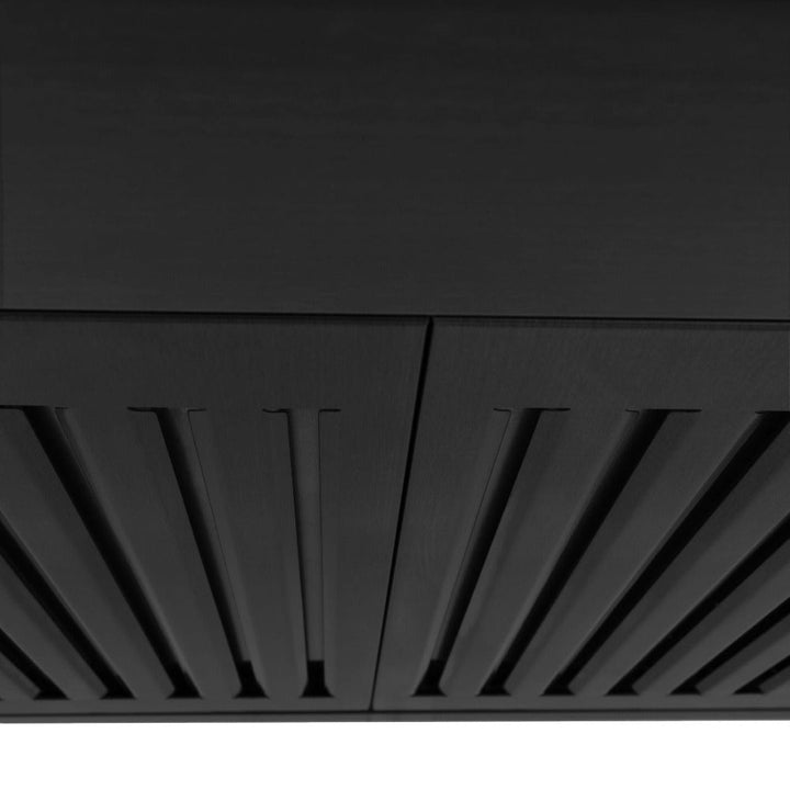 ZLINE Kitchen Package with Black Stainless Steel Refrigerator, 36 in. Dual Fuel Range, 36 in. Range Hood, Microwave Drawer, and 24 in. Tall Tub Dishwasher (5KPR-RABRH36-MWDWV)