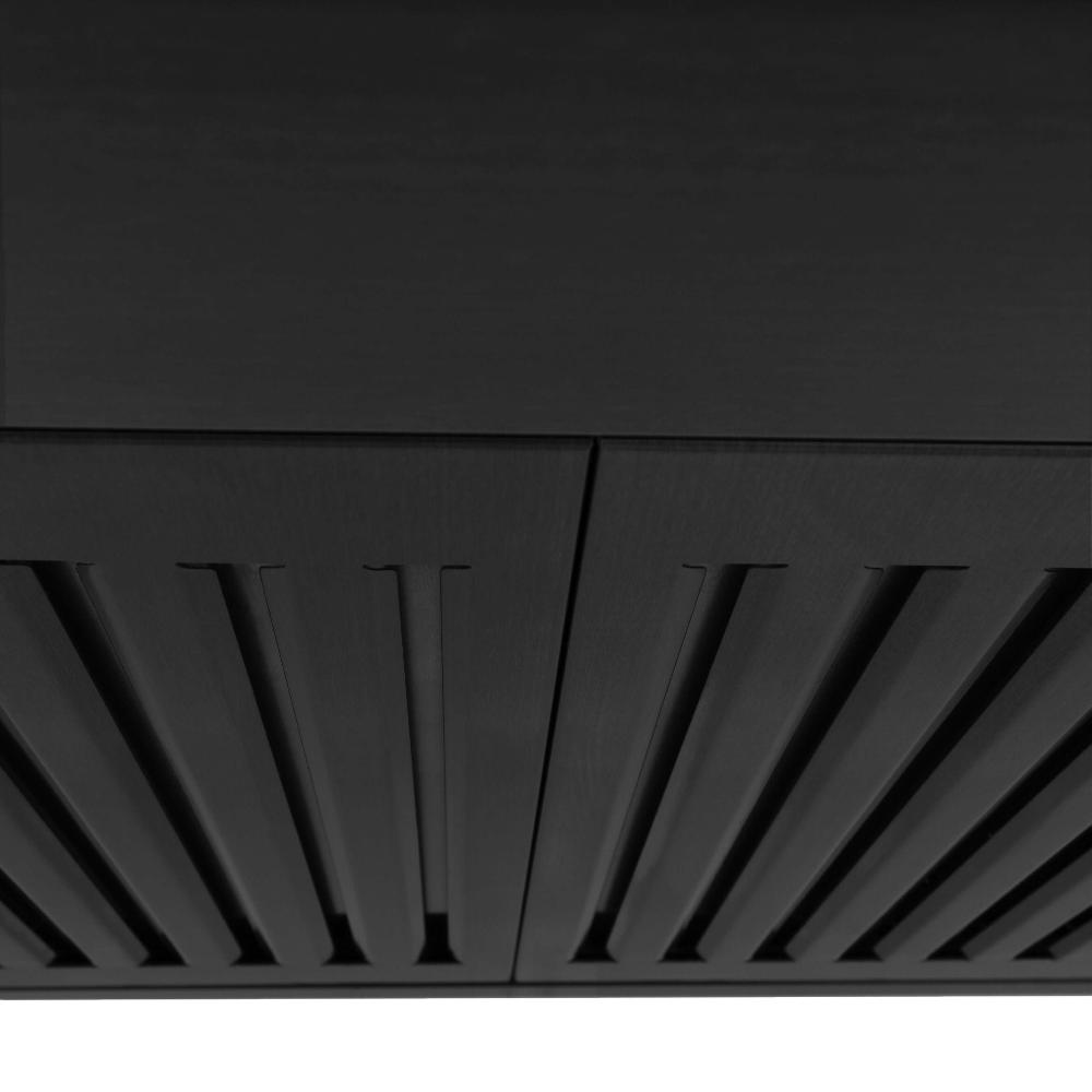 ZLINE Kitchen Package with 48 in. Black Stainless Steel Rangetop, 48 in. Convertible Range Hood and Double Wall Oven (3KP-RTBRH48-AWD)